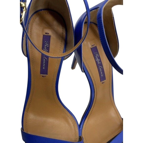 Ralph Lauren Purple Label Sonkia Two-Tone Blue Nappa Leather Stiletto Heels 8.5 - Picture 11 of 16